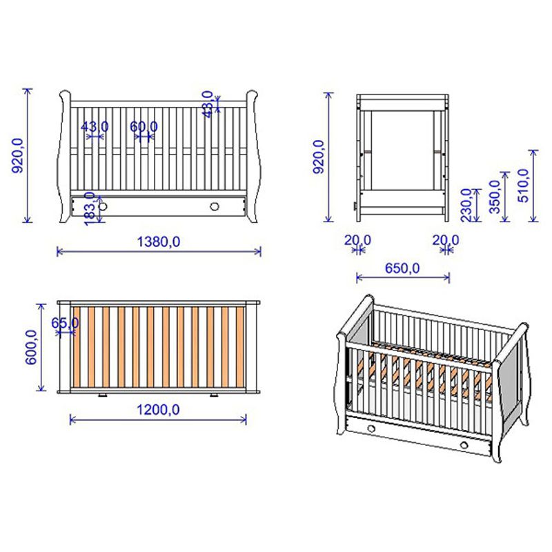 Casa si Gradina - Mobilier - Mobilier copii - Patuturi copii - Patut copii din lemn Hubners Mira 120x60 cm alb cu sertar - Infinity.ro