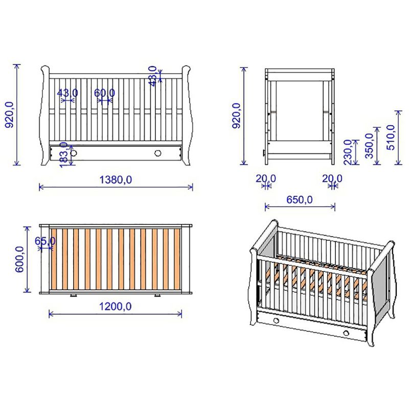 Casa si Gradina - Mobilier - Mobilier copii - Patuturi copii - Patut copii din lemn Hubners Mira 120x60 cm alb cu sertar - Infinity.ro