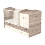 Casa si Gradina - Mobilier - Mobilier copii - Patuturi copii - Patut copii transformabil din lemn cu 2 sertare Hubners Sofia Maxi Kombi 120x70 cm crem nisip - Infinity.ro