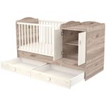 Casa si Gradina - Mobilier - Mobilier copii - Patuturi copii - Patut copii transformabil din lemn cu 2 sertare Hubners Sofia Maxi Kombi 120x70 cm crem nisip - Infinity.ro