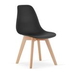Casa si Gradina - Mobilier - Scaune si fotolii - Scaune - Scaun bucatarie/living, Mercaton, Kito, PP, lemn, negru si natur, 46x54.5x80 cm - Infinity.ro