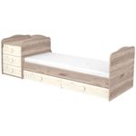 Casa si Gradina - Mobilier - Mobilier copii - Patuturi copii - Patut copii transformabil din lemn cu 5 sertare Hubners Sofia Maxi Kombi 120x70 cm crem nisip - Infinity.ro