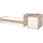 Casa si Gradina - Mobilier - Mobilier copii - Patuturi copii - Patut copii transformabil din lemn cu 5 sertare Hubners Sofia Maxi Kombi 120x70 cm crem nisip - Infinity.ro