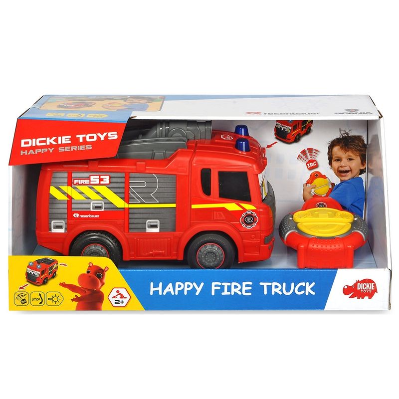 Jucarii, Copii si Bebe - Jucarii si jocuri - Jucarii bebelusi - Jucarii de tras/impins - Masina de pompieri Dickie Toys Happy Fire Truck cu telecomanda - Infinity.ro