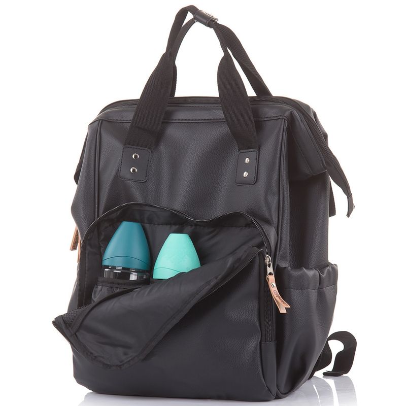 Jucarii, Copii si Bebe - Maternitate - Genti bebelusi - Gentuta de infasat Chipolino black leather - Infinity.ro