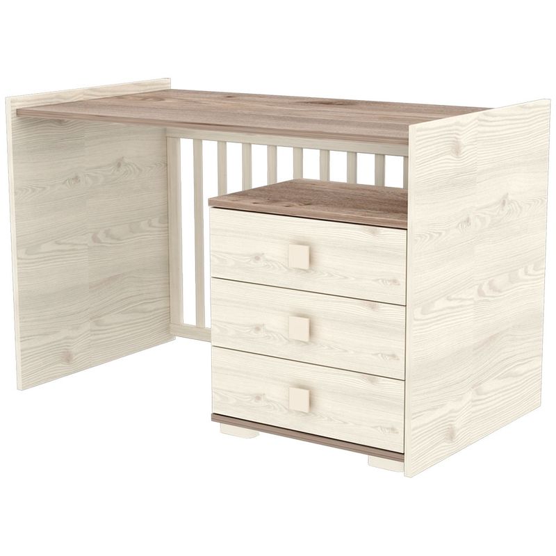 Casa si Gradina - Mobilier - Mobilier copii - Patuturi copii - Patut copii transformabil din lemn cu 5 sertare Hubners Sofia Multi Kombi 120x70 cm crem nisip - Infinity.ro