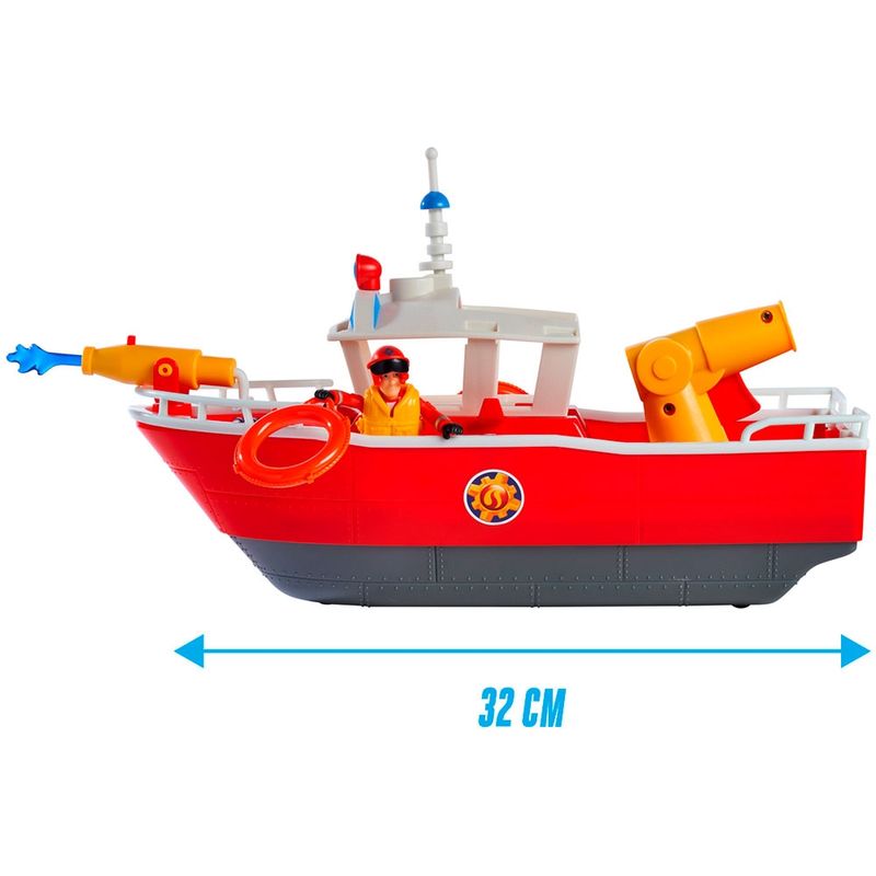 Jucarii, Copii si Bebe - Jucarii si jocuri - Figurine - Barca Simba Fireman Sam Titan Fireboat 32 cm cu figurina si accesorii - Infinity.ro