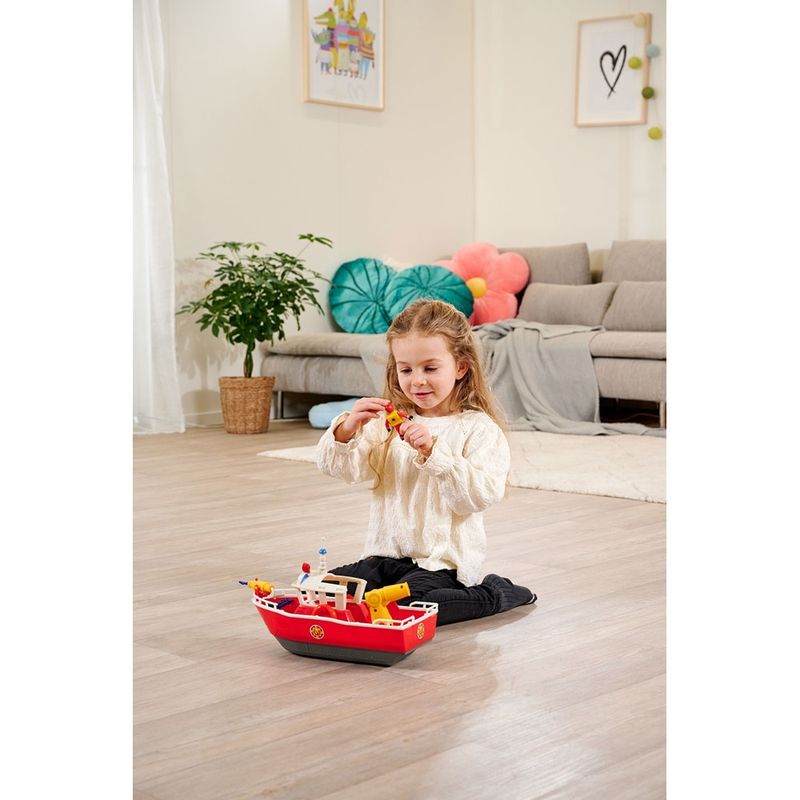 Jucarii, Copii si Bebe - Jucarii si jocuri - Figurine - Barca Simba Fireman Sam Titan Fireboat 32 cm cu figurina si accesorii - Infinity.ro