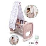 Jucarii, Copii si Bebe - Jucarii si jocuri - Papusi si accesorii - Papusi - Leagan pentru papusa Smoby Baby Nurse Cradle maro cu baldachin - Infinity.ro