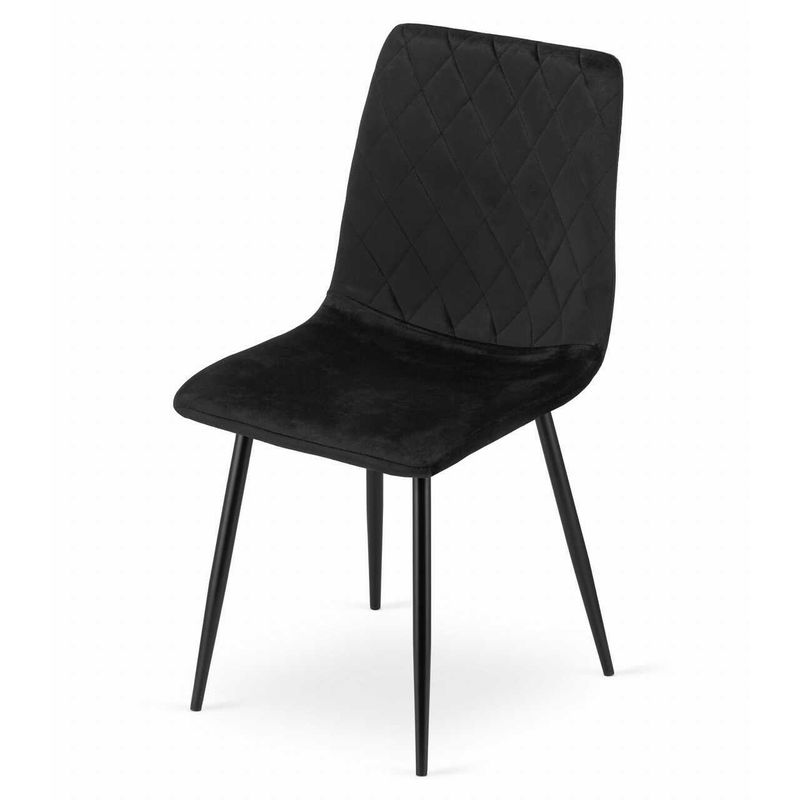 Casa si Gradina - Mobilier - Scaune si fotolii - Scaune - Scaun bucatarie/living, Mercaton, Turin, catifea, metal, negru, 44.5x53x88.5 cm - Infinity.ro