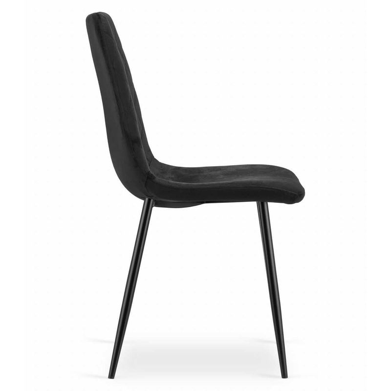 Casa si Gradina - Mobilier - Scaune si fotolii - Scaune - Scaun bucatarie/living, Mercaton, Turin, catifea, metal, negru, 44.5x53x88.5 cm - Infinity.ro