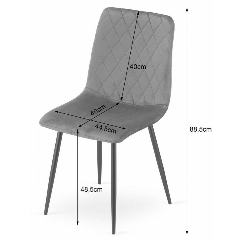 Casa si Gradina - Mobilier - Scaune si fotolii - Scaune - Scaun bucatarie/living, Mercaton, Turin, catifea, metal, negru, 44.5x53x88.5 cm - Infinity.ro