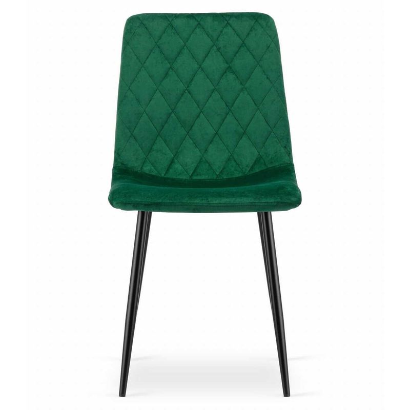 Casa si Gradina - Mobilier - Scaune si fotolii - Scaune - Scaun bucatarie/living, Mercaton, Turin, catifea, metal, verde si negru, 44.5x53x88.5 cm - Infinity.ro