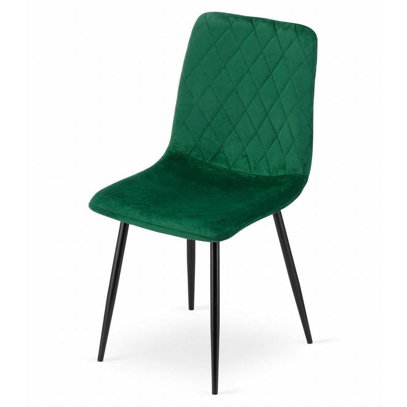 Casa si Gradina - Mobilier - Scaune si fotolii - Scaune - Scaun bucatarie/living, Mercaton, Turin, catifea, metal, verde si negru, 44.5x53x88.5 cm - Infinity.ro