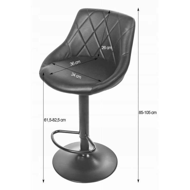Casa si Gradina - Mobilier - Scaune si fotolii - Scaune - Scaun de bucatarie/bar, Mercaton, Kast, rotativ, piele ecologica, negru, 45.5x48.5x85-105 cm - Infinity.ro