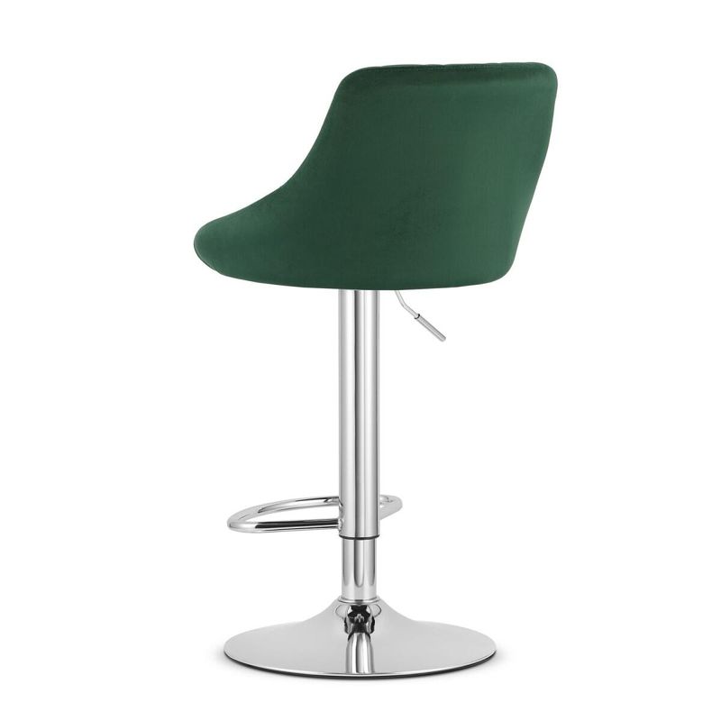 Casa si Gradina - Mobilier - Scaune si fotolii - Scaune - Scaun de bucatarie/bar, Mercaton, Kast, rotativ, catifea, verde si argintiu, 45.5x49x85-105 cm - Infinity.ro