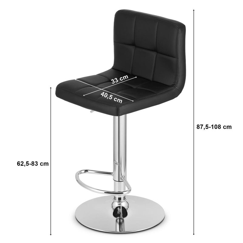 Casa si Gradina - Mobilier - Scaune si fotolii - Scaune - Scaun de bucatarie/bar, Mercaton, Prot, rotativ, piele ecologica, negru, 41x44.5x87.5-108 cm - Infinity.ro