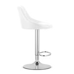 Casa si Gradina - Mobilier - Scaune si fotolii - Scaune - Scaun de bucatarie/bar, Mercaton, Kast, rotativ, piele ecologica, alb si argintiu, 45.5x48.5x85-105 cm - Infinity.ro