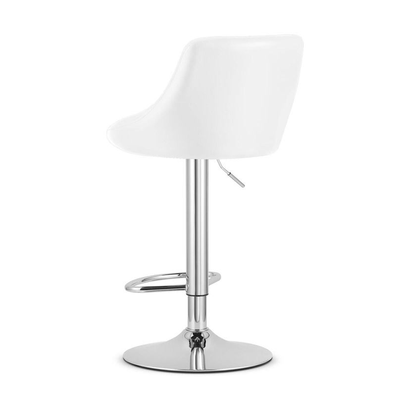 Casa si Gradina - Mobilier - Scaune si fotolii - Scaune - Scaun de bucatarie/bar, Mercaton, Kast, rotativ, piele ecologica, alb si argintiu, 45.5x48.5x85-105 cm - Infinity.ro