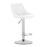 Casa si Gradina - Mobilier - Scaune si fotolii - Scaune - Scaun de bucatarie/bar, Mercaton, Kast, rotativ, piele ecologica, alb si argintiu, 45.5x48.5x85-105 cm - Infinity.ro