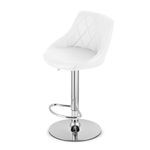 Casa si Gradina - Mobilier - Scaune si fotolii - Scaune - Scaun de bucatarie/bar, Mercaton, Kast, rotativ, piele ecologica, alb si argintiu, 45.5x48.5x85-105 cm - Infinity.ro