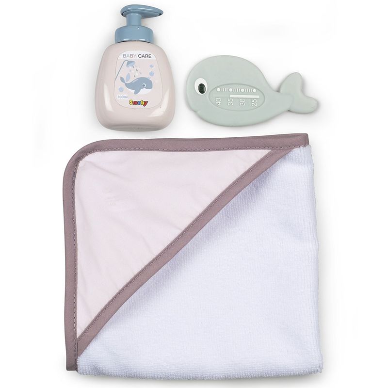Jucarii, Copii si Bebe - Jucarii si jocuri - Papusi si accesorii - Papusi - Cadita pentru papusa Smoby Baby Nurse Baleno Bath roz cu accesorii - Infinity.ro