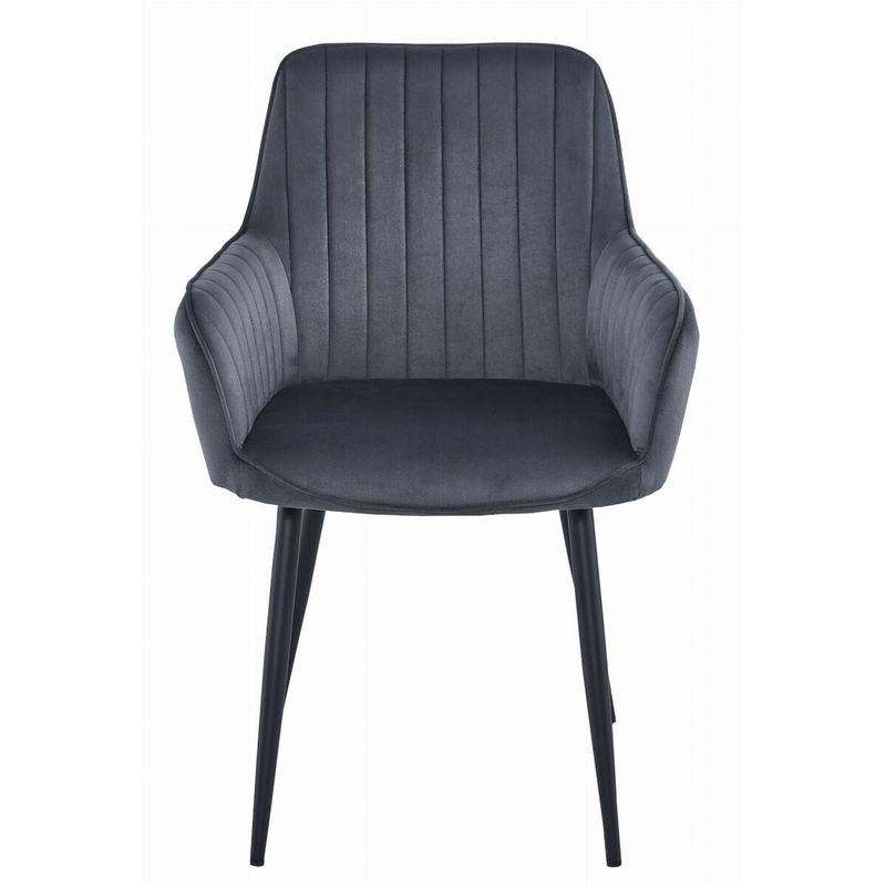 Casa si Gradina - Mobilier - Scaune si fotolii - Scaune - Scaun bucatarie/living, Mercaton, Solden, catifea, metal, gri inchis si negru, 55x45.5x83.5 cm - Infinity.ro
