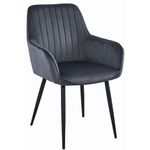 Casa si Gradina - Mobilier - Scaune si fotolii - Scaune - Scaun bucatarie/living, Mercaton, Solden, catifea, metal, gri inchis si negru, 55x45.5x83.5 cm - Infinity.ro
