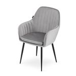 Casa si Gradina - Mobilier - Scaune si fotolii - Scaune - Scaun bucatarie/living, Mercaton, Lugo, catifea, metal, argintiu si negru, 57.5x56.5x86.5 cm - Infinity.ro