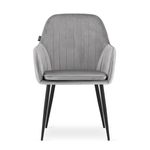 Casa si Gradina - Mobilier - Scaune si fotolii - Scaune - Scaun bucatarie/living, Mercaton, Lugo, catifea, metal, argintiu si negru, 57.5x56.5x86.5 cm - Infinity.ro