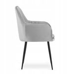 Casa si Gradina - Mobilier - Scaune si fotolii - Scaune - Scaun bucatarie/living, Mercaton, Lugo, catifea, metal, argintiu si negru, 57.5x56.5x86.5 cm - Infinity.ro