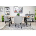 Casa si Gradina - Mobilier - Scaune si fotolii - Scaune - Scaun bucatarie/living, Mercaton, Lugo, catifea, metal, argintiu si negru, 57.5x56.5x86.5 cm - Infinity.ro
