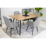 Casa si Gradina - Mobilier - Scaune si fotolii - Scaune - Scaun bucatarie/living, Mercaton, Lugo, catifea, metal, argintiu si negru, 57.5x56.5x86.5 cm - Infinity.ro