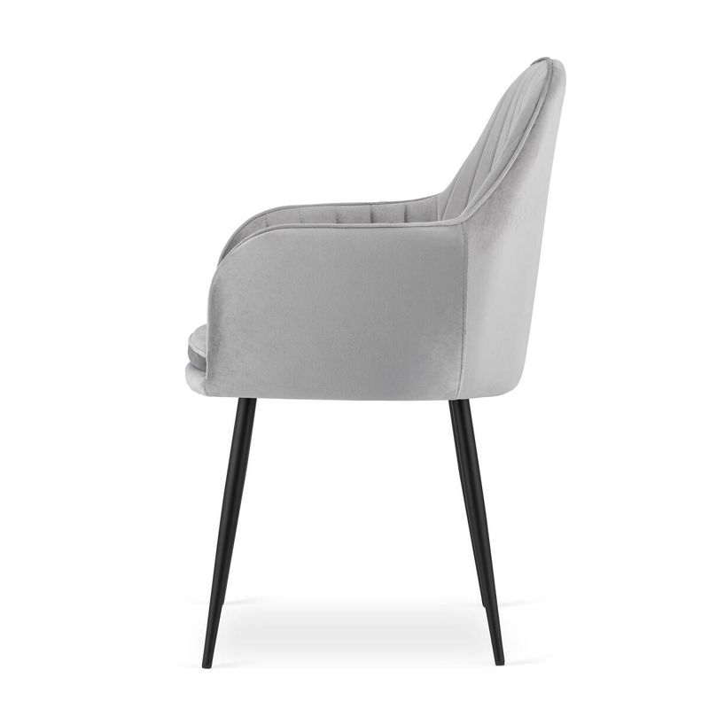 Casa si Gradina - Mobilier - Scaune si fotolii - Scaune - Scaun bucatarie/living, Mercaton, Lugo, catifea, metal, argintiu si negru, 57.5x56.5x86.5 cm - Infinity.ro
