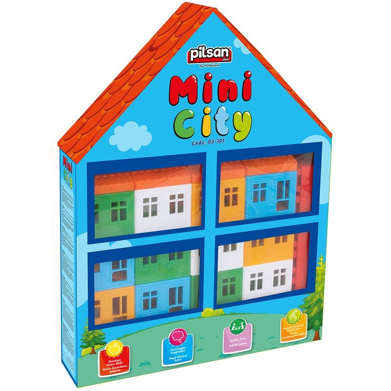 Jucarii, Copii si Bebe - Jucarii si jocuri - Seturi de constructie si cuburi - Cuburi si caramizi - Set constructie Pilsan Mini City 40 piese - Infinity.ro