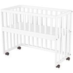 Casa si Gradina - Mobilier - Mobilier copii - Patuturi copii - Patut copii din lemn co-sleeper Hubners Matei 94x46 cm alb - Infinity.ro