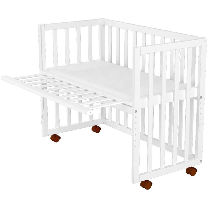 Casa si Gradina - Mobilier - Mobilier copii - Patuturi copii - Patut copii din lemn co-sleeper Hubners Matei 94x46 cm alb - Infinity.ro