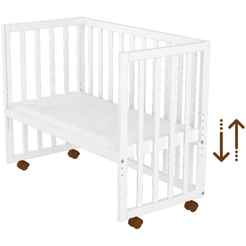 Casa si Gradina - Mobilier - Mobilier copii - Patuturi copii - Patut copii din lemn co-sleeper Hubners Matei 94x46 cm alb - Infinity.ro