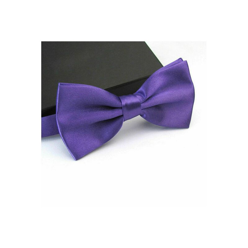 Fashion, accesorii si bijuterii - Barbati - Accesorii barbati - Cravate si papioane barbati - Papion cu aspect matasos, 12 x 7 cm, Dark Purple, PAP-DARKPURPLE - Infinity.ro