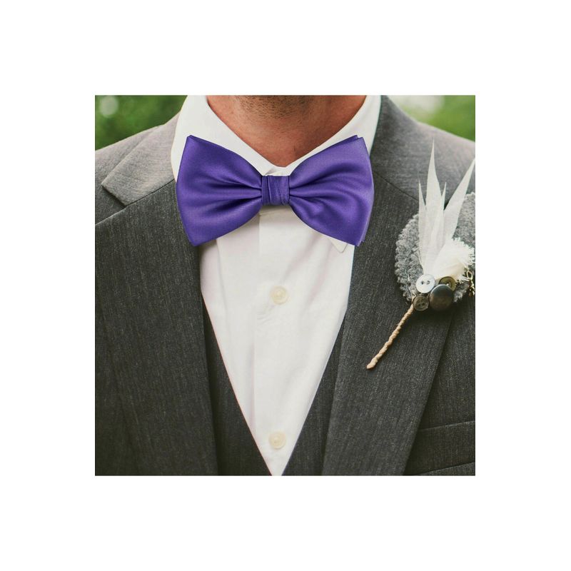 Fashion, accesorii si bijuterii - Barbati - Accesorii barbati - Cravate si papioane barbati - Papion cu aspect matasos, 12 x 7 cm, Dark Purple, PAP-DARKPURPLE - Infinity.ro