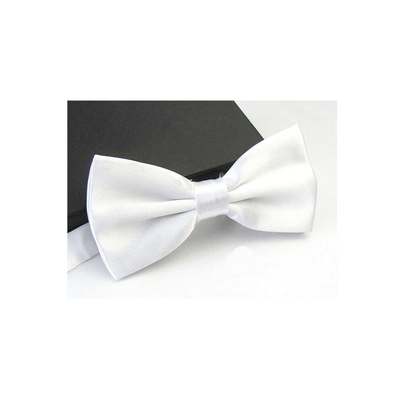 Fashion, accesorii si bijuterii - Barbati - Accesorii barbati - Cravate si papioane barbati - Papion cu aspect matasos, 12 x 7 cm, White, PAP-WHITE - Infinity.ro