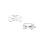 Fashion, accesorii si bijuterii - Barbati - Accesorii barbati - Cravate si papioane barbati - Papion cu aspect matasos, 12 x 7 cm, White, PAP-WHITE - Infinity.ro