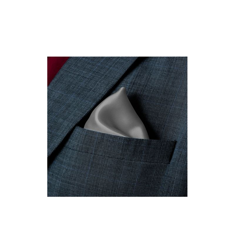 Fashion, accesorii si bijuterii - Barbati - Accesorii barbati - Cravate si papioane barbati - Batista de buzunar pentru sacou, cu aspect matasos, 21 x 21 cm, Grey - Infinity.ro