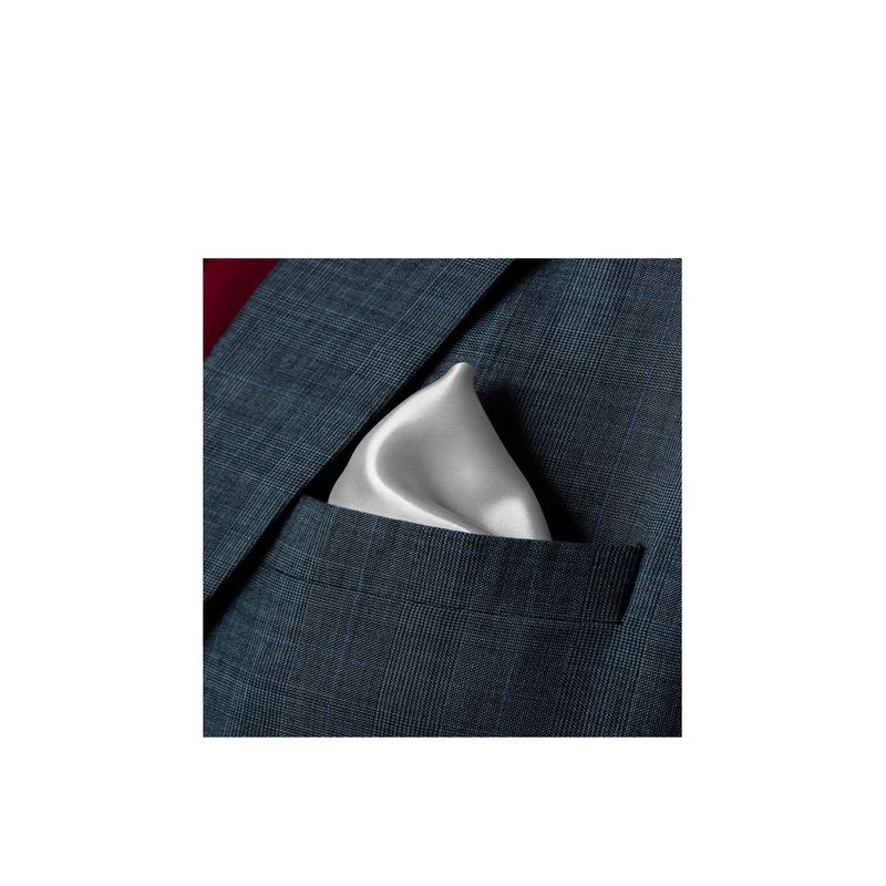 Fashion, accesorii si bijuterii - Barbati - Accesorii barbati - Cravate si papioane barbati - Batista de buzunar pentru sacou, cu aspect matasos, 21 x 21 cm, Silver Grey - Infinity.ro