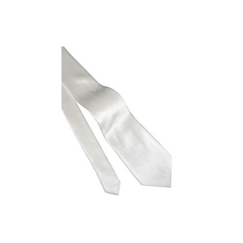 Fashion, accesorii si bijuterii - Barbati - Accesorii barbati - Cravate si papioane barbati - Cravata cu aspect matasos, alb, 155 x 5 cm, Vivo, CRV1 - Infinity.ro