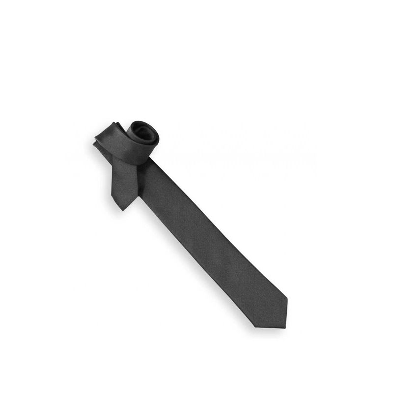 Fashion, accesorii si bijuterii - Barbati - Accesorii barbati - Cravate si papioane barbati - Cravata cu aspect matasos, gri inchis, 155 x 5 cm, Vivo, CRV1 - Infinity.ro