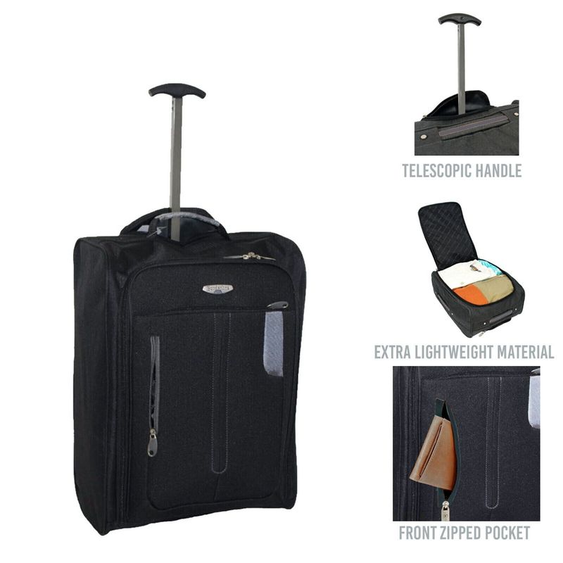 Sport si Outdoor - Articole de voiaj - Trolere - Troler cabina avion, 2 roti, 3 manere, negru/gri, 50 x 38 cm, Vivo, JBTB53 - Infinity.ro