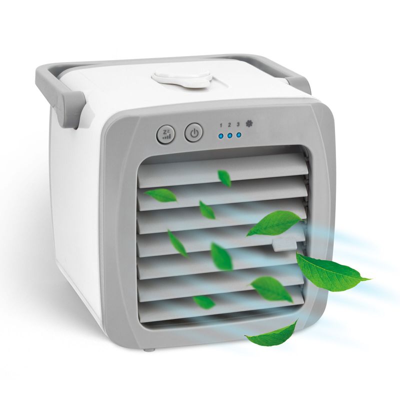 Electronice si Electrocasnice - Climatizare si sisteme de incalzire - Aparate racire aer - Ventilatoare - Ventilator de masa cu functie de umidificare Mini Air Cooler, HS067 - Infinity.ro