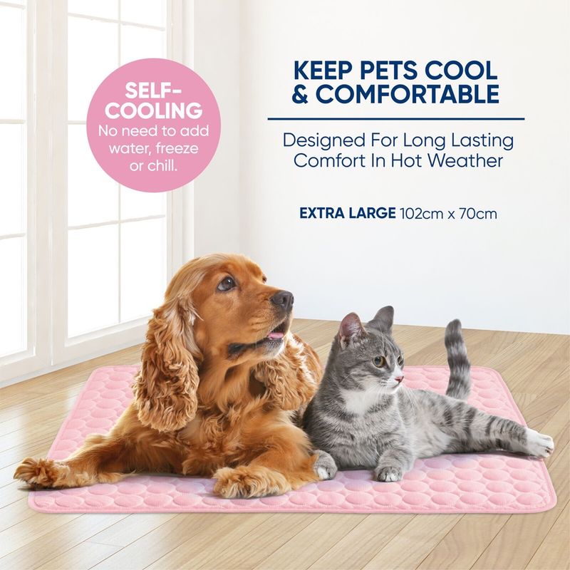 Petshop - Accesorii petshop - Culcusuri si custi - Culcusuri si saltele - Saltea de racire pentru animal de companie Cooling Pet Mat, 102 x 70 cm, roz, Extra Large, HS045 - Infinity.ro
