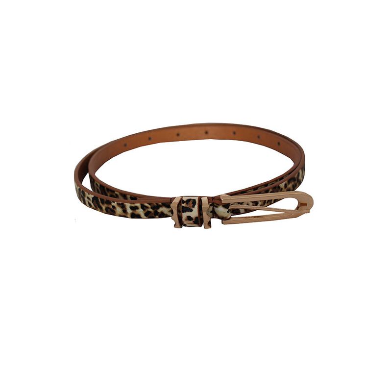 Fashion, accesorii si bijuterii - Femei - Accesorii femei - Curele femei - Curea subtire, texturat, Leopard, ZB0004 - Infinity.ro